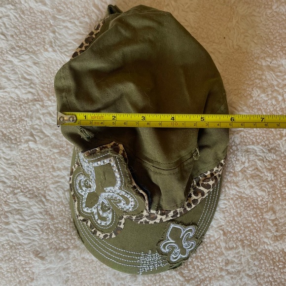 Leopard Rhinestone Bedazzled Distressed Hat - Picture 5 of 5